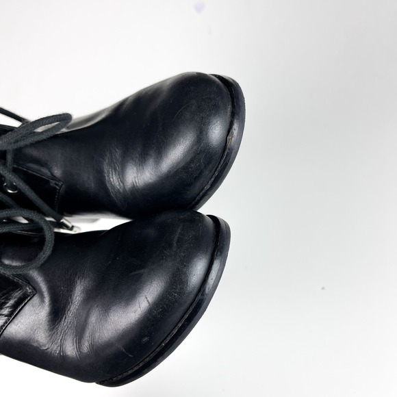 Cole Haan Womens 10 B Wedge Leather Lace Up Ankle Booties Boots Black - Picture 9 of 12